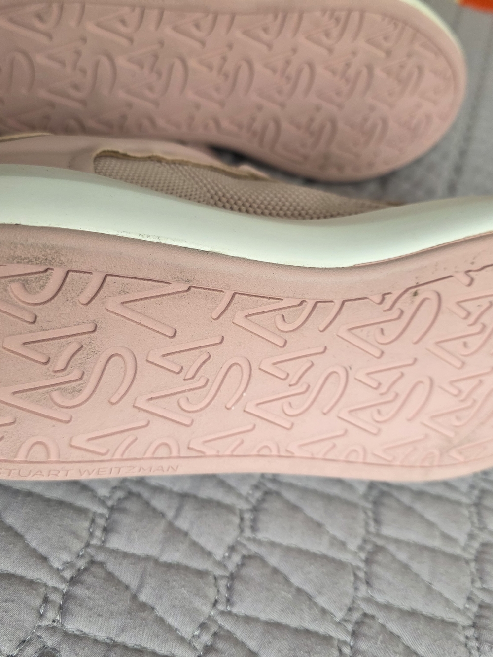 Stuart Weitzman Blush Pink Knit-Panel Women’s Sneakers - Picture 8 of 8